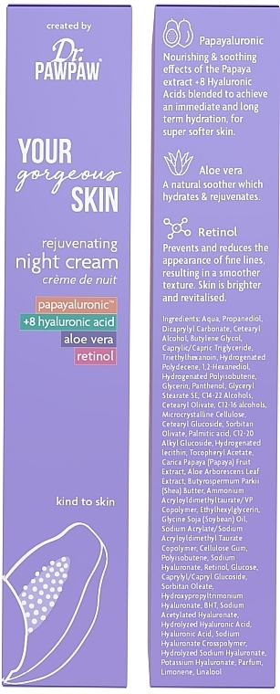Омолаживающий ночной крем для лица - Dr. PAWPAW Your Gorgeous Skin Rejuvenating Night Cream — фото N3