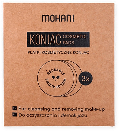 Диски-конняку косметичні - Mohani Natural Konjac Cosmetic Pads — фото N1
