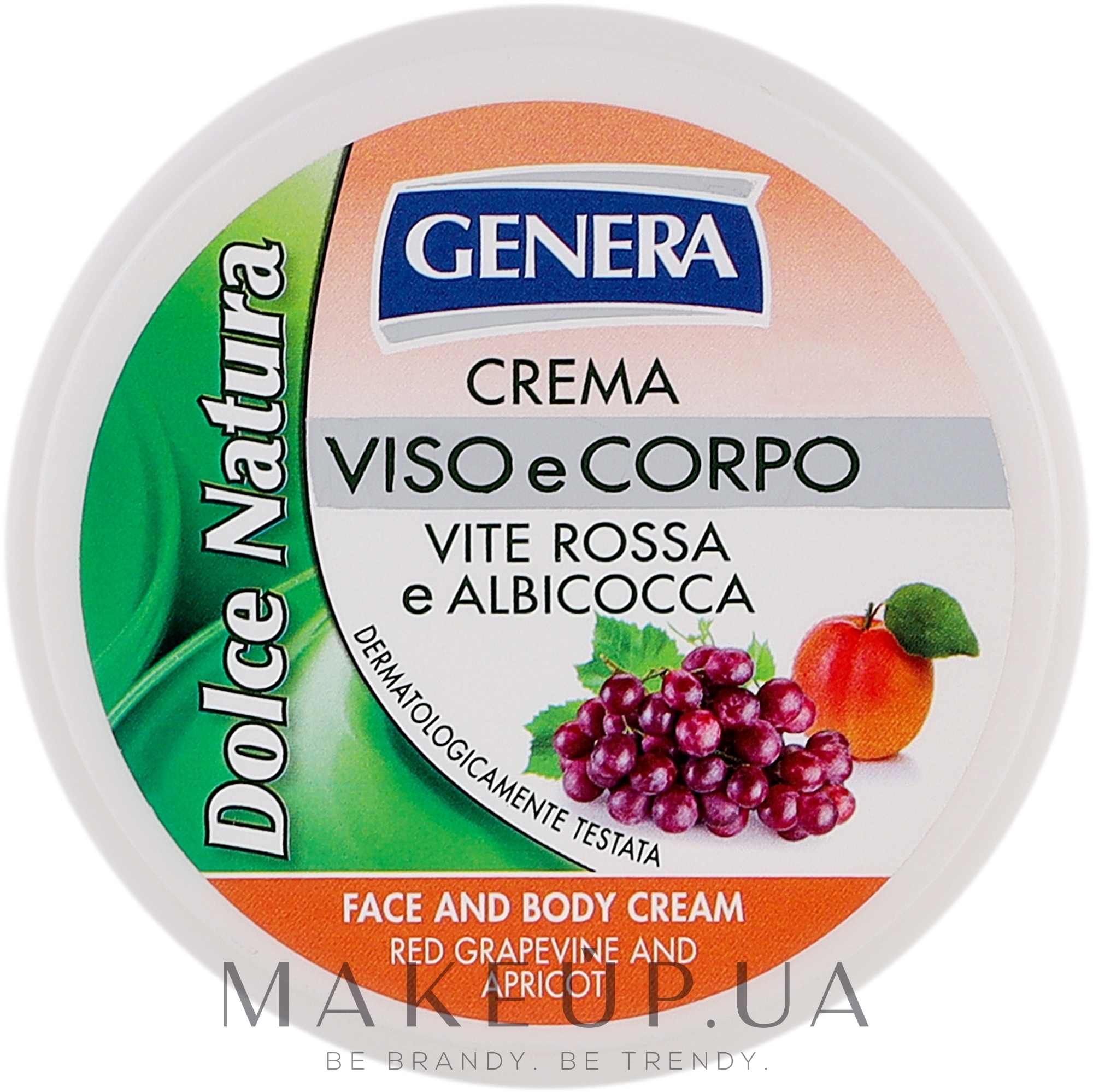 Універсальний крем для обличчя й тіла "Виноград і абрикос" - Genera Dolce Natura Cream — фото 160ml
