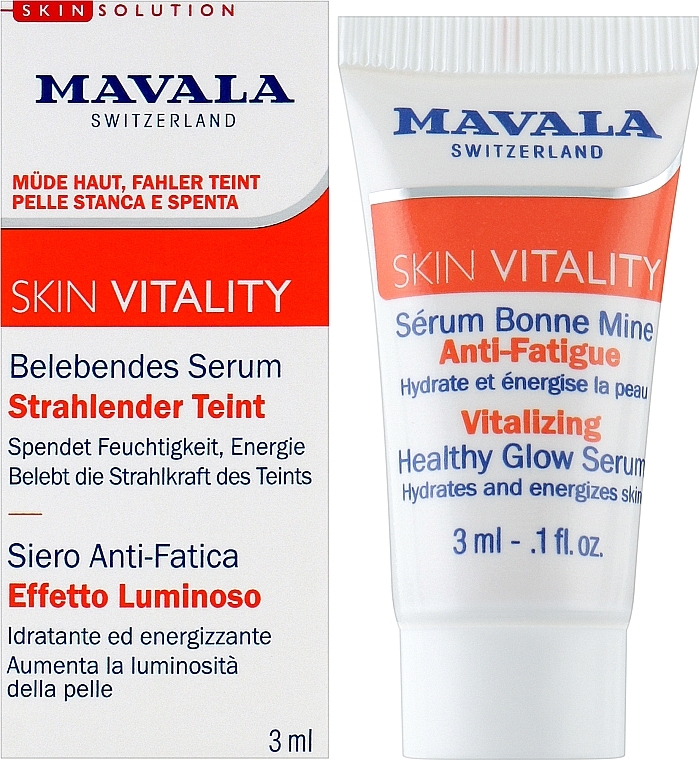 Стимулювальна сироватка для сяяння шкіри - Mavala Vitality Vitalizing Healthy Glow Serum (пробник) — фото N2