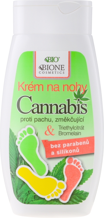 Крем для ног - Bione Cosmetics Cannabis Foot Cream With Triethyl Citrate And Bromelain — фото N1