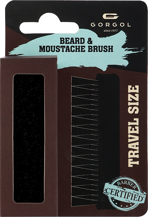 Щітка для бороди та вусів із щетиною кабана, плоска, 5 рядків - Gorgol — фото N3