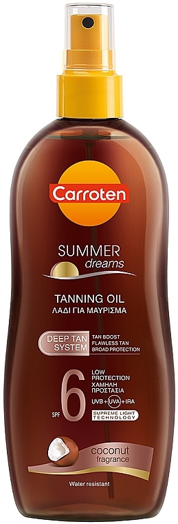 Масло для загара - Carroten Summer Dreams Tanning Oil Deep Tan SPF6 Coconut — фото N1