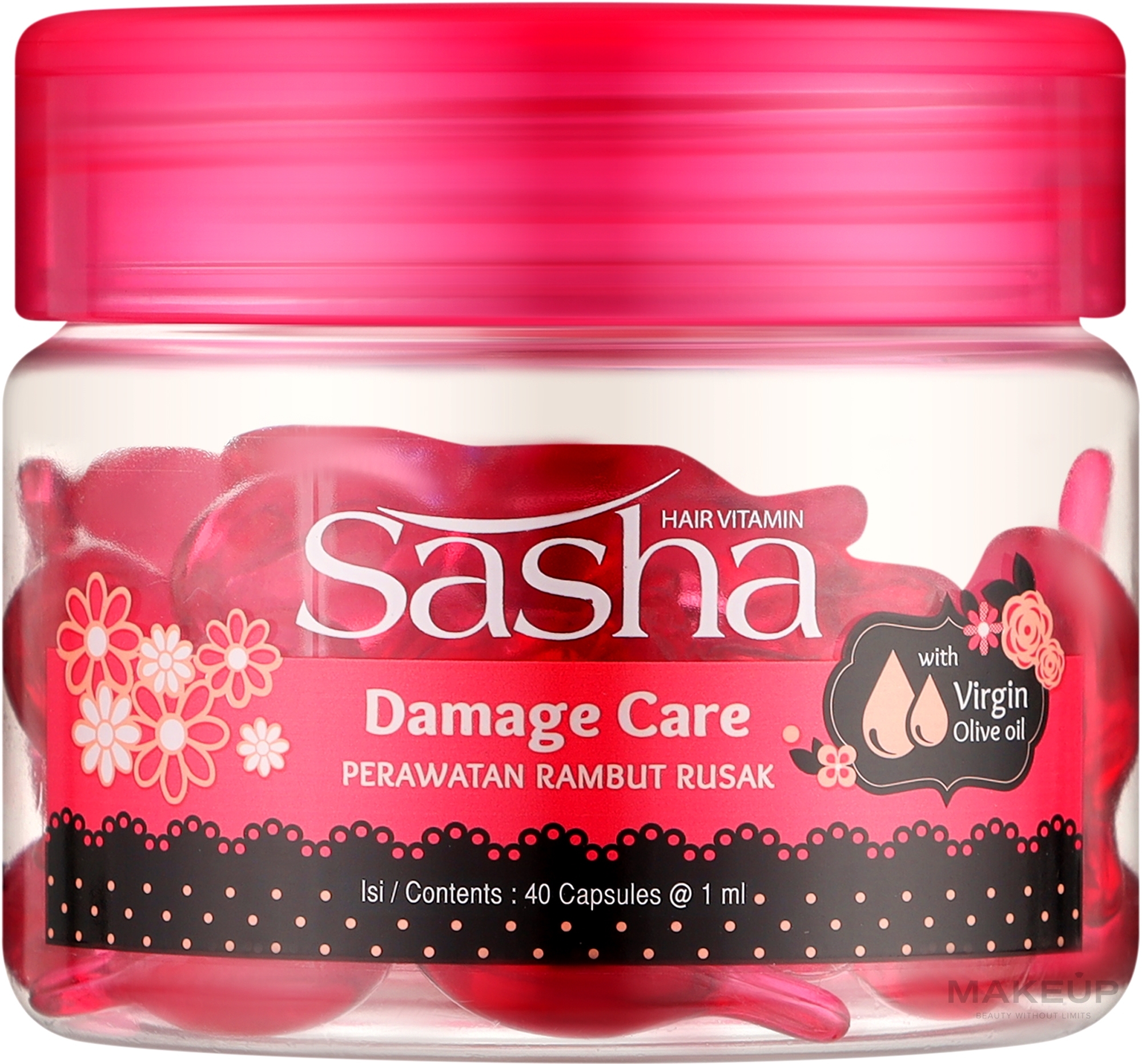 Капсули для волосся "Сяйво та захист" - Sasha Hair Vitamin Damage Care — фото 40шт