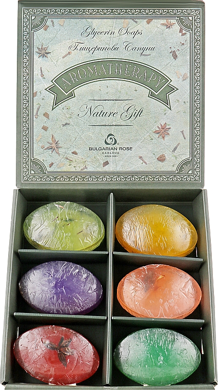 Подарунковий набір натурального гліцеринового мила - Bulgarska Rosa Aromatherapy Nature Soap — фото N2