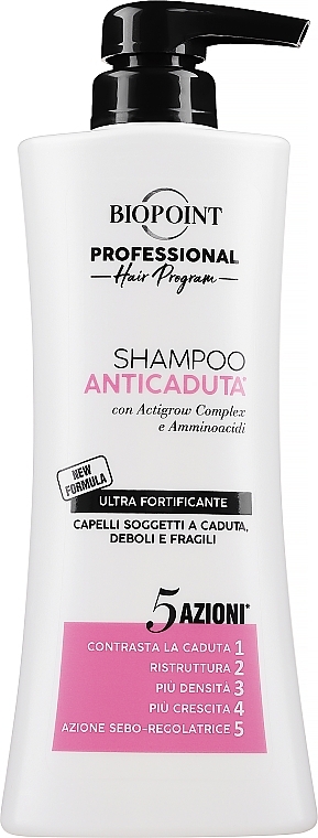 Шампунь проти випадіння волосся та лупи, для жінок - Biopoint Anticaduta Shampoo — фото N1