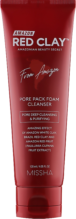 Пенка для умывания - Missha Amazon Red Clay Pore Pack Foam Cleanser — фото N1