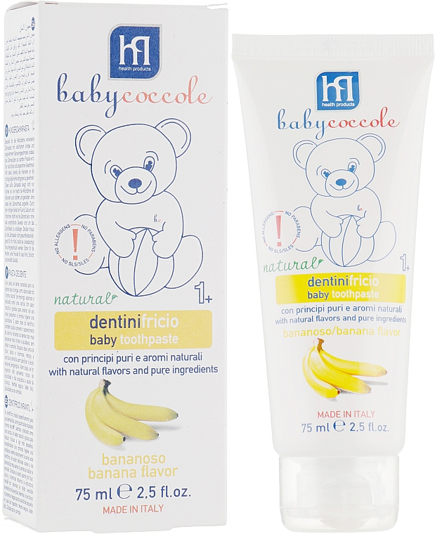 Зубна паста для дітей "Банан" - Babycoccole Baby Toothpaste Banana Flavour — фото N1