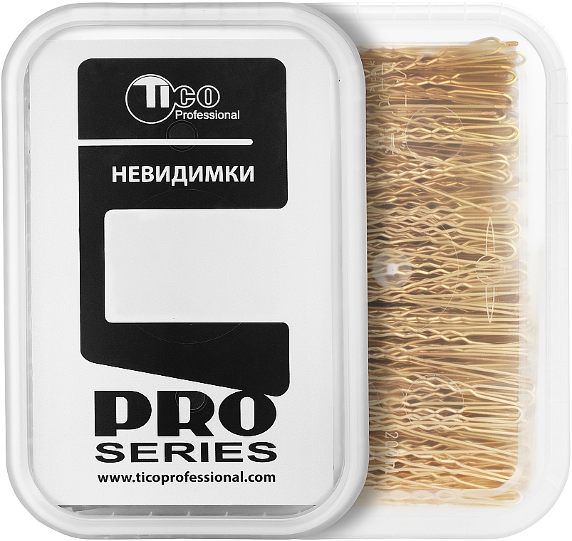Шпильки для волосся, хвилясті, з наконечником, 70 мм., золотисті - Tico Professional — фото N2