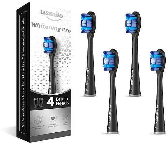Набір насадок для електричної зубної щітки, чорні - Usmile Whitening Pro Brush Heads — фото N1