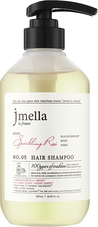 Парфюмированный шампунь для волос - Jmella In France Sparkling Rose Hair Shampoo — фото N1