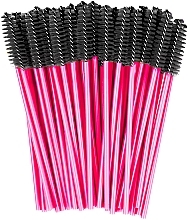 Щеточка для ресниц и бровей, черная с темно-розовой ручкой - Clavier — фото N1