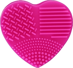 Очиститель кистей "Сердечко", фуксия - Ilu Brush Cleaner Hot Pink — фото N2