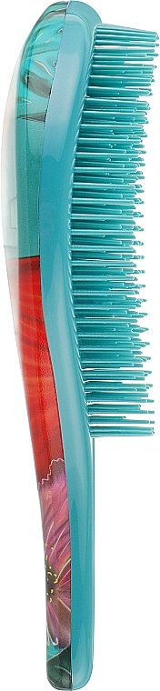 Расческа для пушистых и длинных волос, голубая с фламинго - Sibel D-Meli-Melo Flamingo Sunset Brush — фото N3