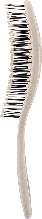 Щетка для волос массажная, 8-рядная, овальная, бежевая - Hairway ECO Wheat — фото N2