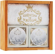 Духи, Парфюмерия, косметика Набор - Essencias De Portugal Senses Wooden Box (soap/2x200g + towel)