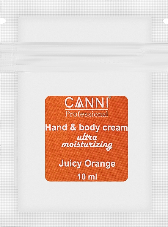 Крем ультраувлажняющий для рук и тела "Сочный апельсин" - Canni Hand & Body Cream (саше) — фото N1
