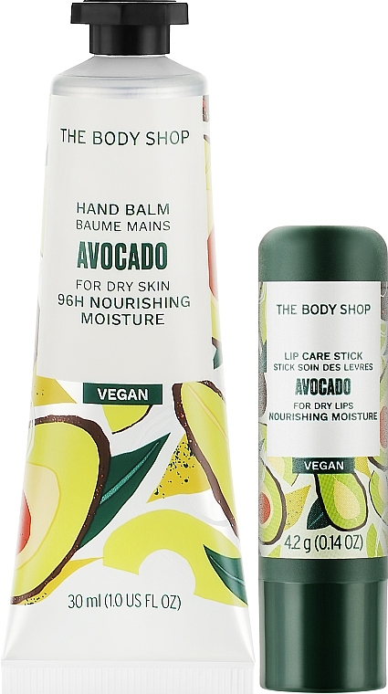 Набор - The Body Shop Hugs & Kisses Avocado Hand & Lip Duo (lip/balm/4.2g + h/balm/30ml) — фото N2