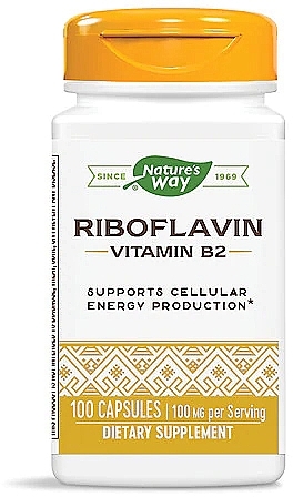 Харчова добавка "Рибофлавін вітамін B2", 100 mg - Nature’s Way Riboflavin Vitamin B2 — фото N1