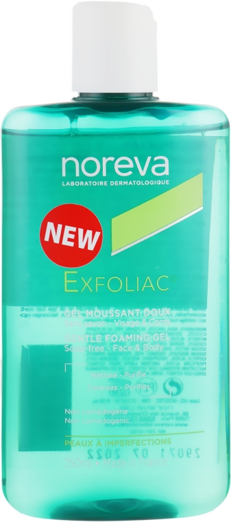 Мягкий очищающий гель для лица и тела - Noreva Exfoliac Gentle Foaming Gel — фото N3