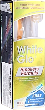 Набір "Для курців", жовта щітка - White Glo Smokers Formula Whitening Toothpaste (t/paste 100 ml + t/brush + toothpicks) — фото N1