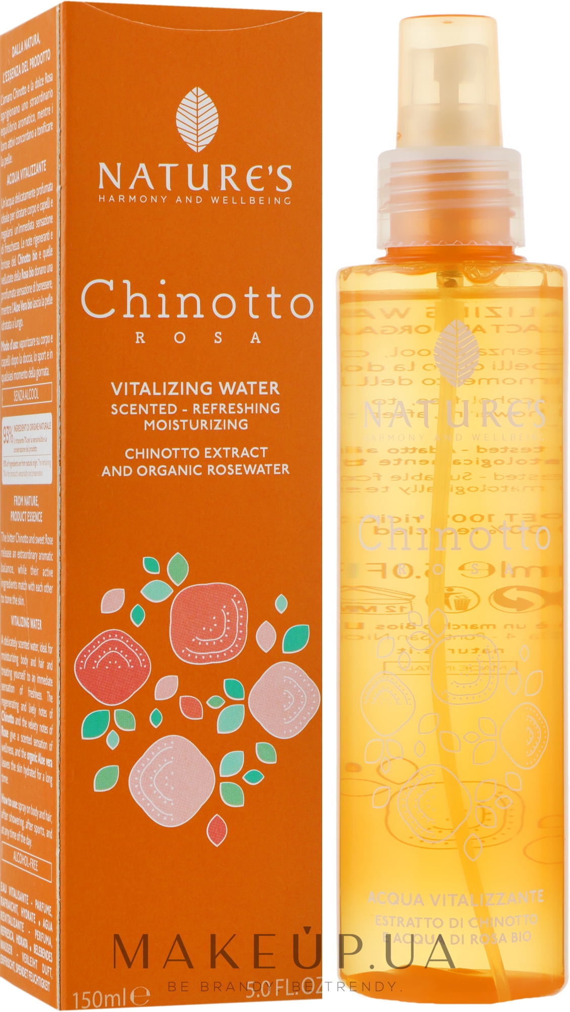 Вітамінна вода для тіла - Nature's Chinotto Rosa Acqua Vitalizzante — фото 150ml