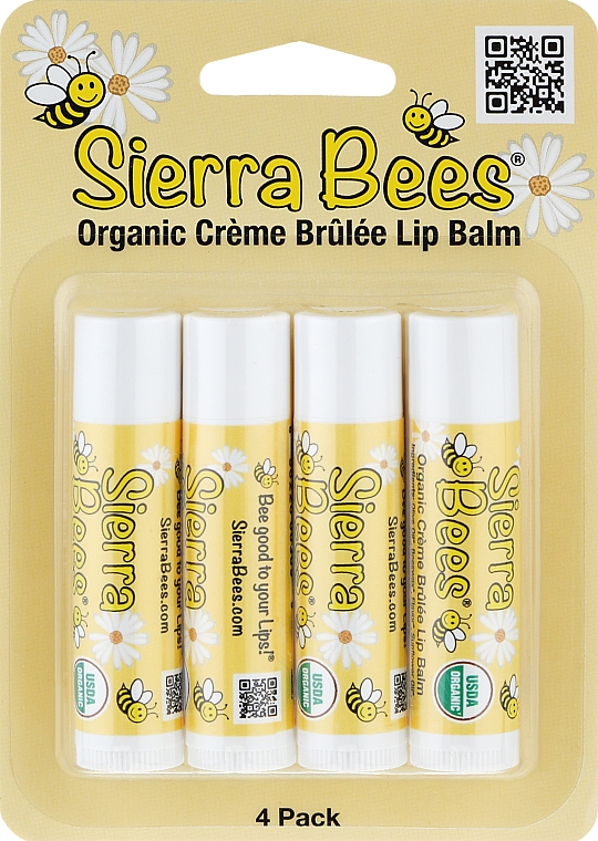 Набір бальзамів для губ "Крем-брюле" - Sierra Bees (lip/balm/4x4,25g) — фото N1
