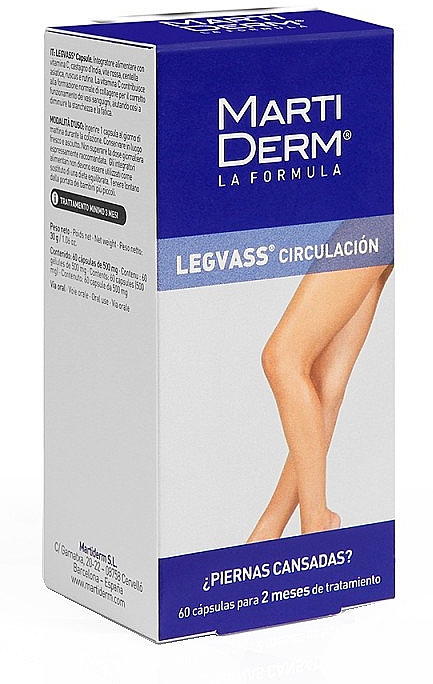 Капсулы для улучшения кровообращения - Martiderm Legvass Oral Capsules — фото N1