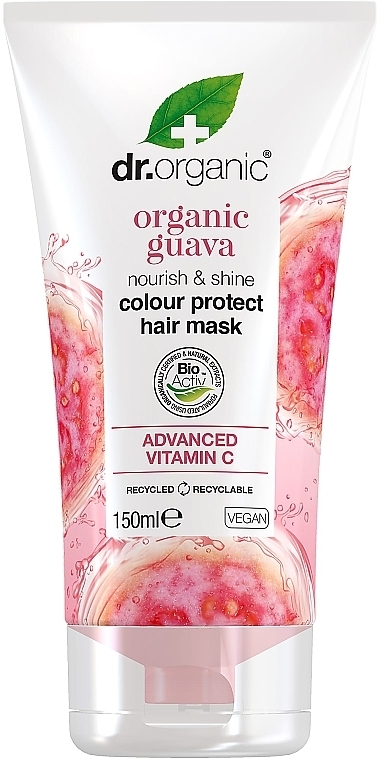 Маска для волос "Гуава" - Dr. Organic Organic Guava Nourish & Shine Colour Protect Hair Mask — фото N1