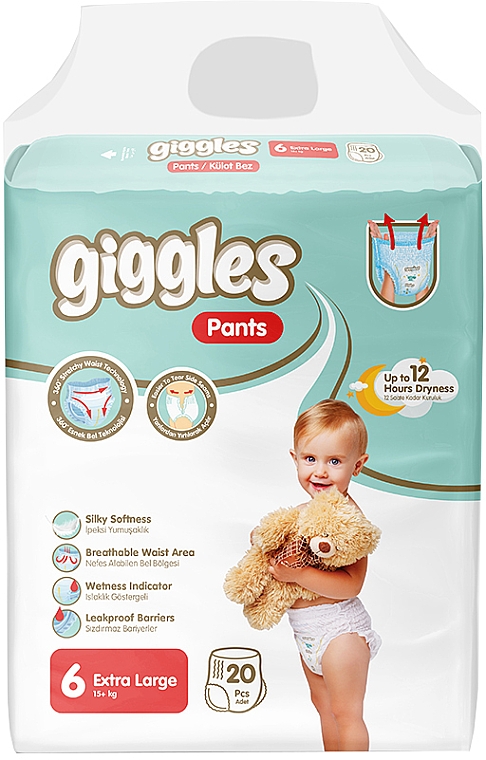 Підгузки-трусики дитячі Giggles XL Pants (15 + кг) 20 шт. - Giggles — фото N1