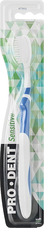 Зубная щетка ''Sensіtive'', мягкой жесткости, бело-синяя - Pro Dent — фото N1