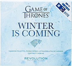 Набір - Makeup Revolution X Game Of Thrones Winter Is Coming Set (palette/7,2g + spray/100ml + lip/gloss/5ml + lashes/2pcs) — фото N3
