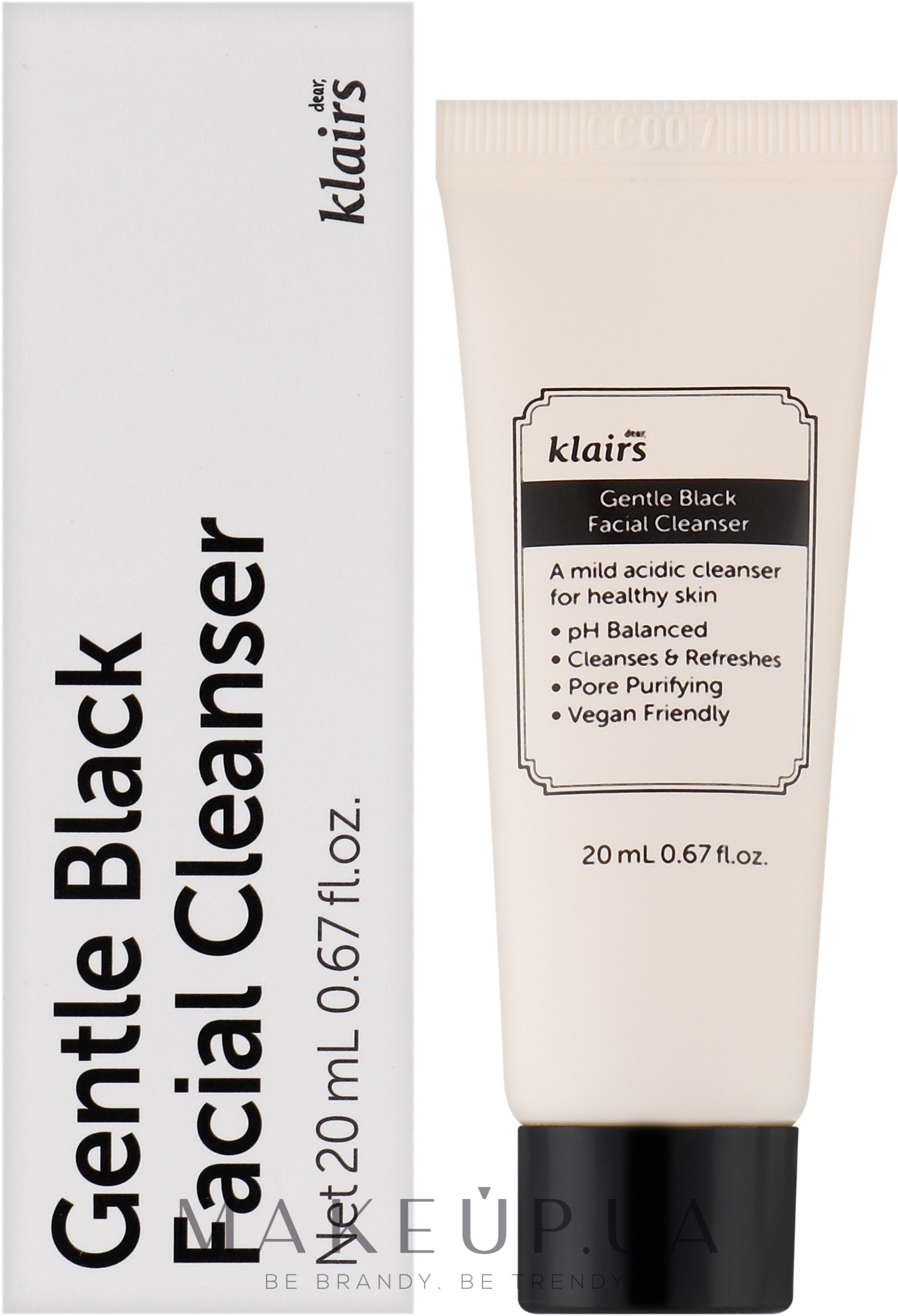 Пінка для глибокого очищення обличчя - Klairs Gentle Black Facial Cleanser (міні) — фото 20ml