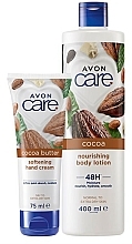 Духи, Парфюмерия, косметика Набор - Avon Care Cocoa Butter (h/cr/75ml + b/lot/400ml)