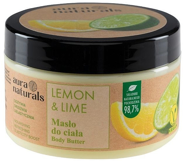 Масло для тіла "Лимон і лайм" - Aura Naturals Lemon & Lime Body Butter — фото N1