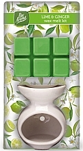 Набор для ароматерапии с воском и лампой "Лайм и имбирь" - Pan Aroma Wax Melt Burner Kit Lime & Ginger — фото N1