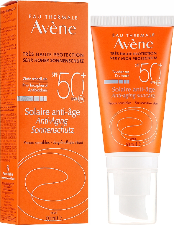 Солнцезащитный антивозрастной крем для лица - Avene Solaire Anti-Age SPF 50 + — фото N1