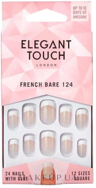 Накладные ногти - Elegant Touch Natural French Bare 124 Short False Nails — фото 24шт
