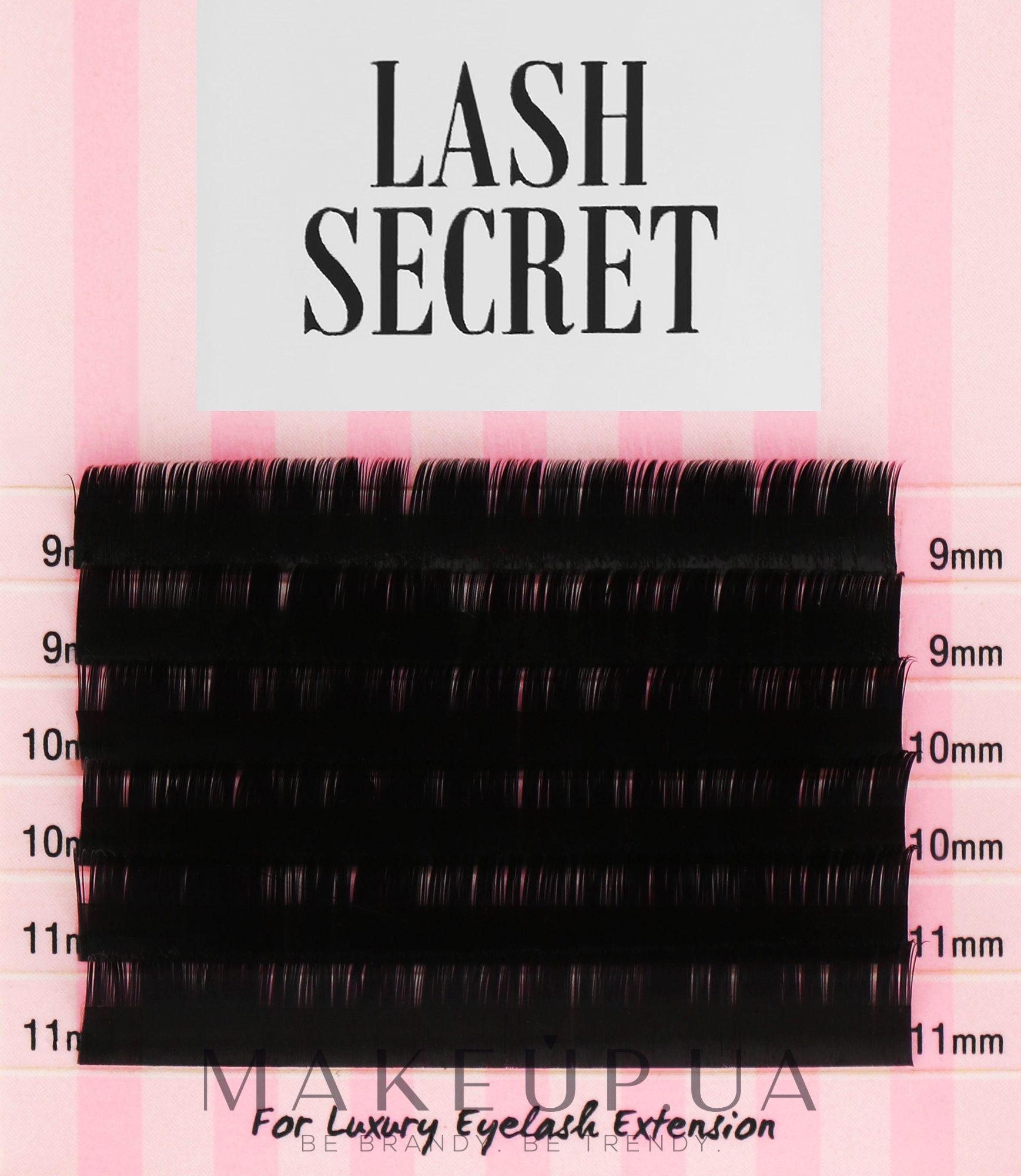 Накладні вії, чорні, мікс, 6 ліній (0.05, C, (9,10,11)) - Lash Secret — фото 1уп
