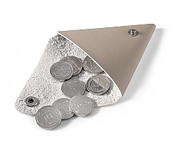 Кошелек-монетница для мелочей, тауп “Triangle” - MAKEUP Triangle Coin-Purse Pu Leather Taupe — фото N2