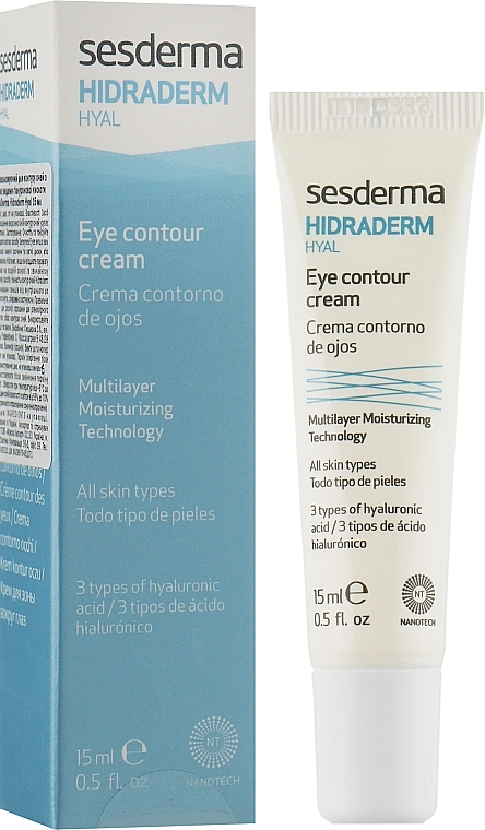 Розгладжувальний крем для шкіри навколо очей - SesDerma Laboratories Hidraderm Hyal Eye Contour Cream * — фото N2