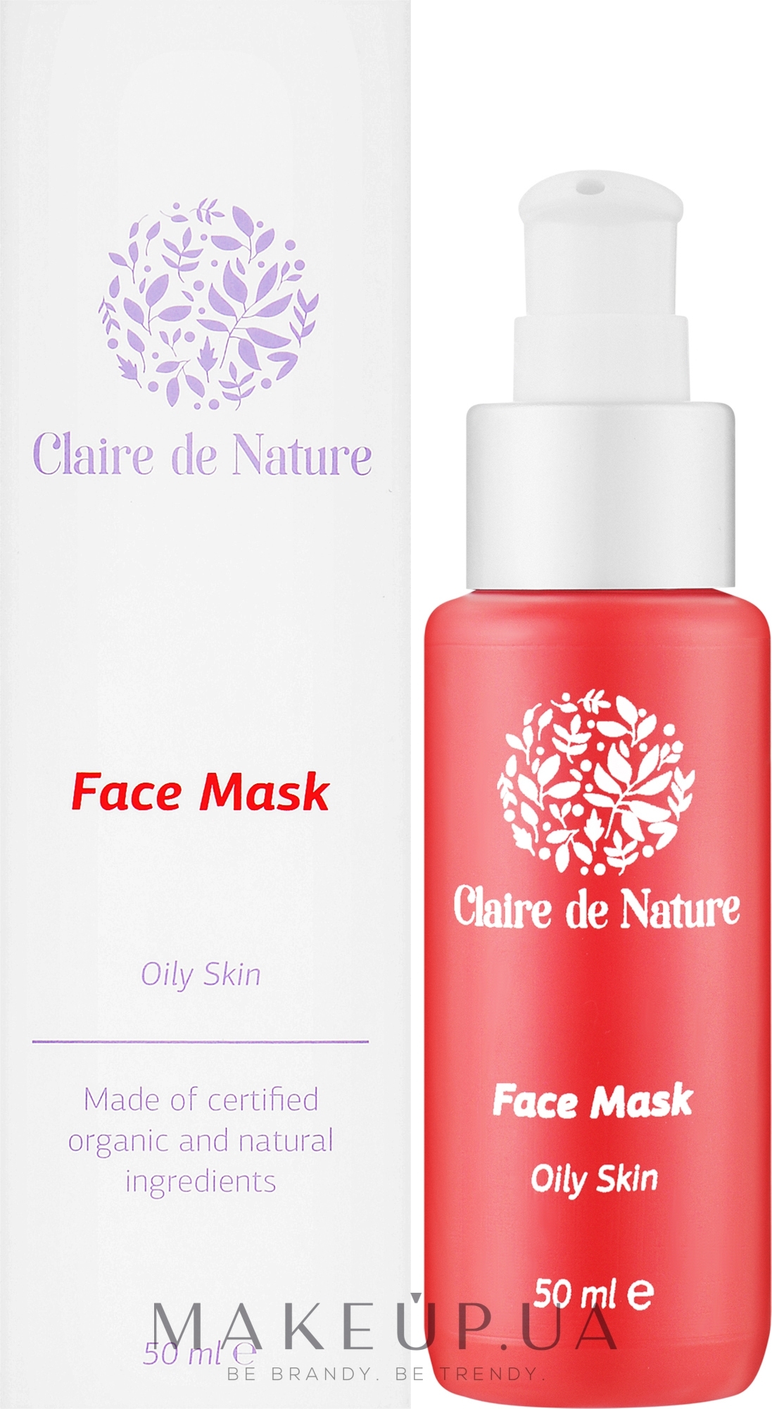 Маска для лица для жирной кожи - Claire de Nature Face Mask For Oily Skin — фото 50ml