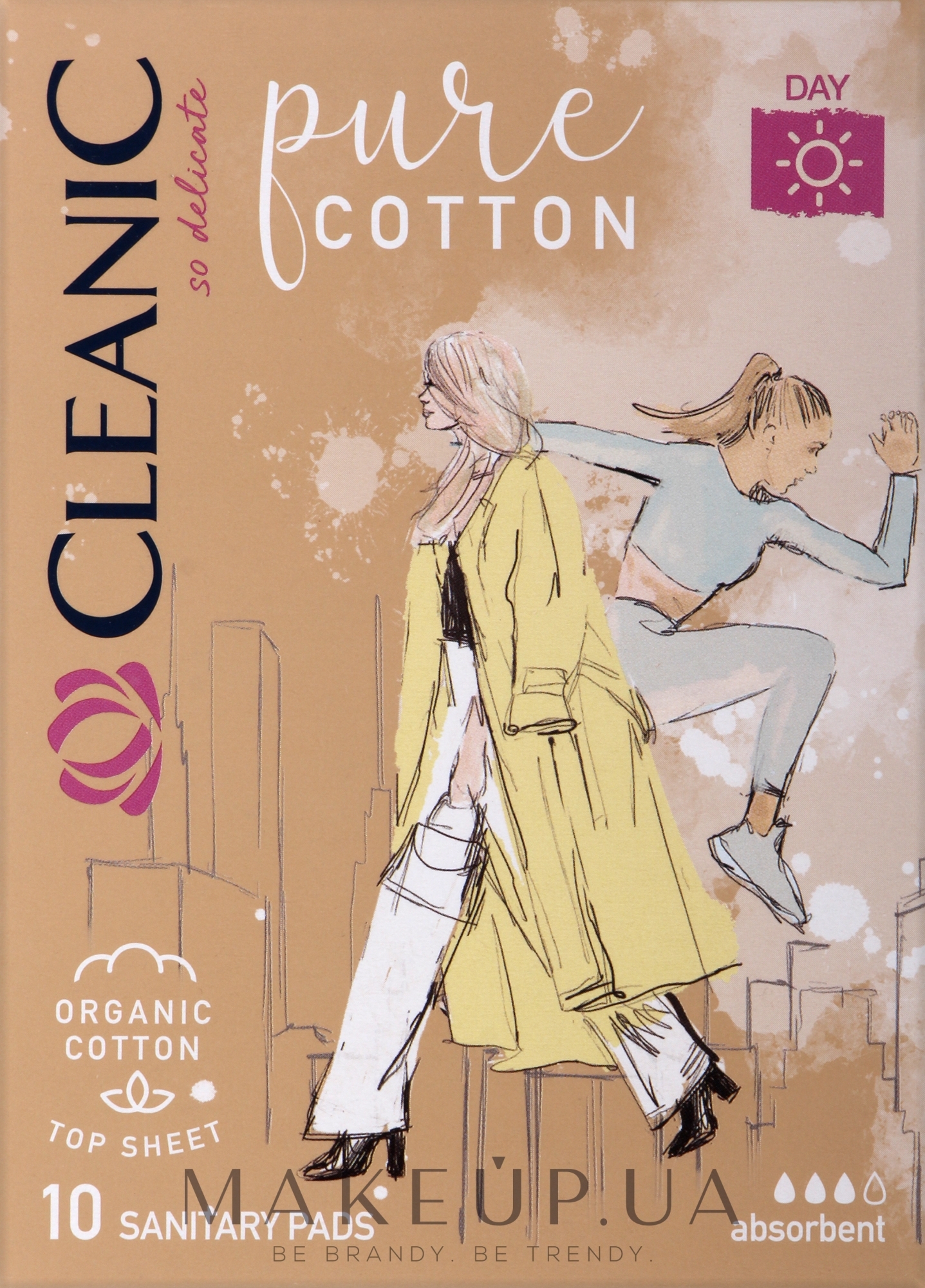 Прокладки денні з конопляним волокном, 10 шт. - Cleanic Naturals Pure Cotton Day Sanitary Pads — фото 10шт