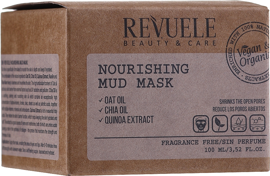 Живильна маска для обличчя - Revuele Vegan & Organic Nourishing Mud Mask