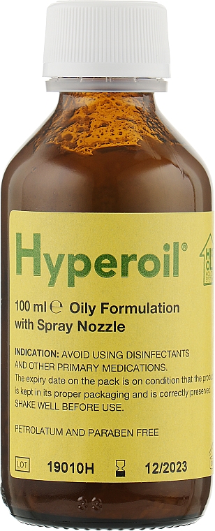 Заживляющий масляный спрей - Hyperoil Oil Spray For Any Wound Any Time Glass Bottle — фото N4