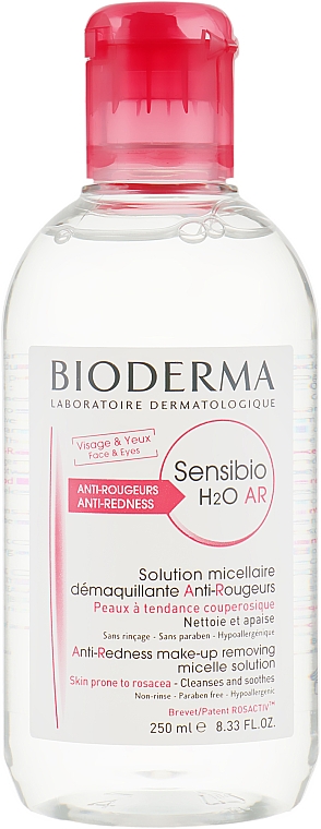 Мицеллярный лосьон для чувствительной кожи - Sensibio H2O AR Anti-Redness make-up removing micelle solution — фото N1
