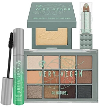 Набор - W7 Very Vegan Gift Set (mascara/10 ml + palette/12 g + lipstick/3.8g + highlighter/9 g) — фото N1
