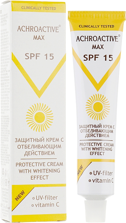 Защитный крем с отбеливающим действием SPF15 - Achroactive Max Protective Cream With Whitening Effect