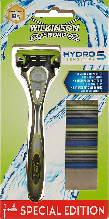 Станок для гоління + 4 змінних лез - Wilkinson Sword Hydro 5 Skin Sensitive — фото N1
