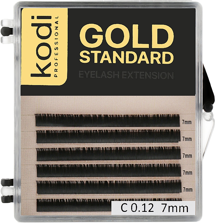 Накладные ресницы Gold Standart C 0.12 (6 рядов: 7 мм) - Kodi Professional — фото N1